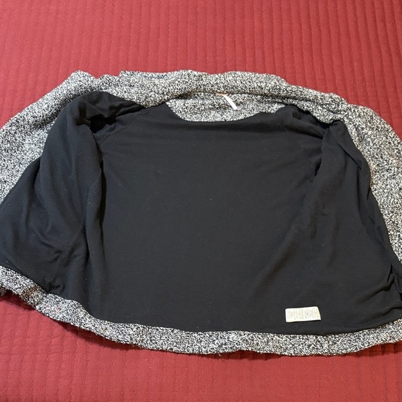 Free People Slouchy Moto Charcoal Gray/Black Tweed Jacket Size Medium - Picture 3 of 14